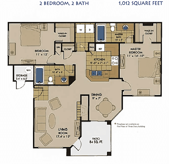Portofino_Floor Plan_2 Bedroom